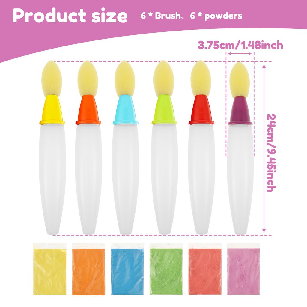 Multi functional plastic chalk with 6 different colors reusable manual DIY creative art creation pen
