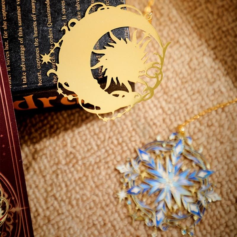 Delicate Styles Bookmarks with Pendant for Male and Female Book Lover Reading Birthday Gift Metal Elegent Bookmarks