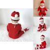 Adorable Christmas Baby Knitted Romper Jumpsuit Outfit W/ Santa Claus Sweater Hat