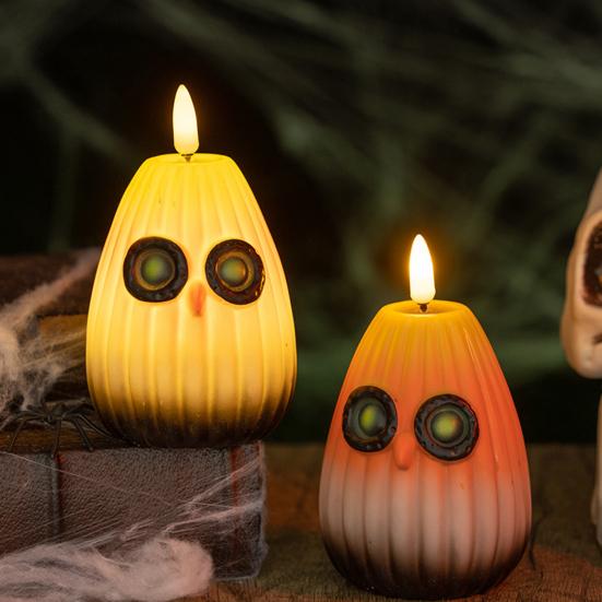 Autumn Owl Flameless Candle LED Night Light Battery Operated Flickering Candle Light Halloween Christmas Home Decor