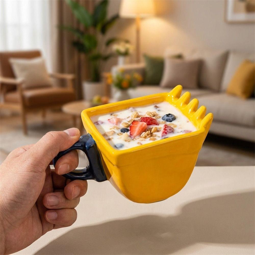Tazza da Caffè Scavatrice in Ceramica 170 ML Tazza da Colazione Tazza d'Acqua Originale Regalo