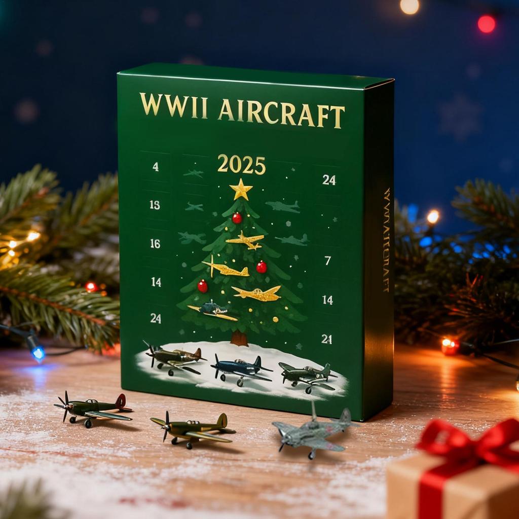 Aircraft Calendar Advent Acrylic Warbirds Decor 24 Days Christmas Countdown Calendar With 24 Warbirds Pendant For Women Kids