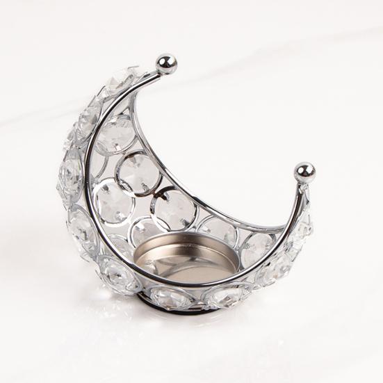 Moon Tealight Candle Holder Metal Moon Shape Candle Stand Desktop Votive Candle Holder for Table Centerpiece Wedding Party Home Decor