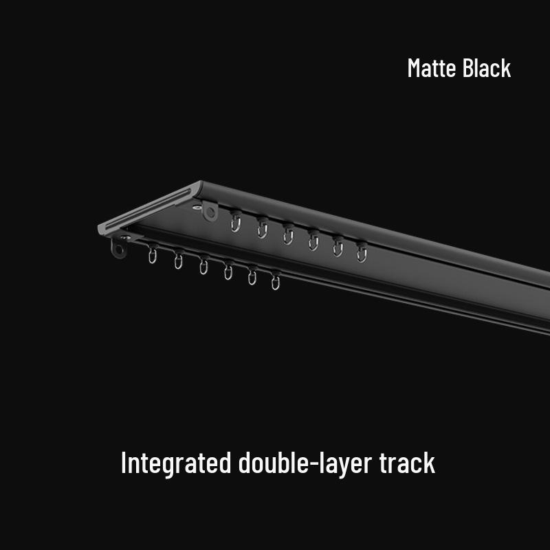 BTV4 Ultra-Thin Aluminum Bay Window Silent Double Curtain Track with Side Mount and Pulley System