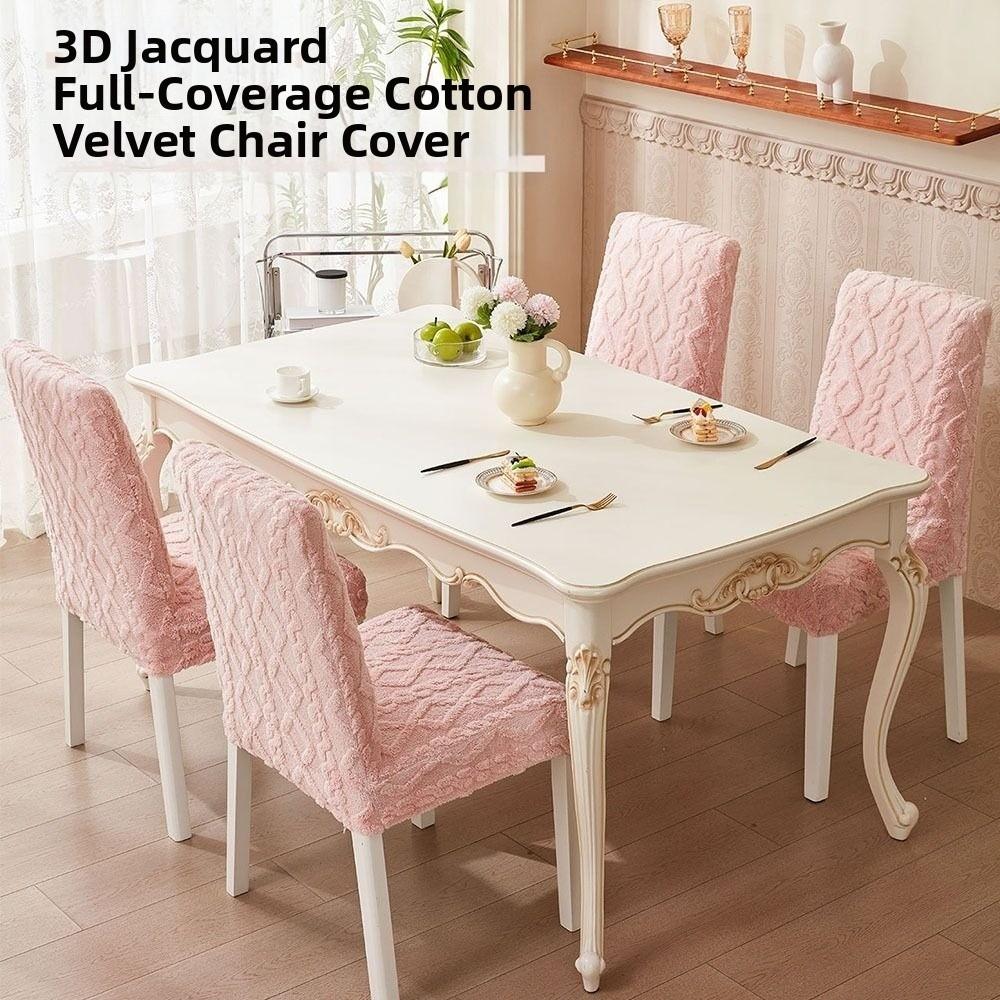 Velveteen Seat Cover Premium Stretch Dining Chair Protectors Fashion Chair Seat Cushion
