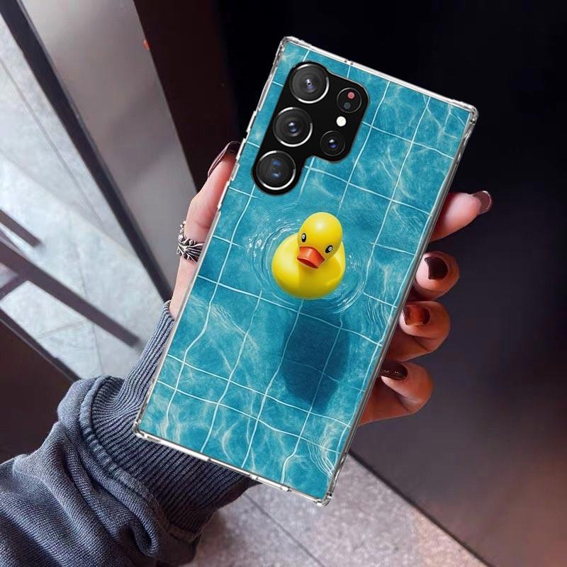 Rubber Ducks Swimming Pool Phone Case For Samsung Galaxy S23 S24 S25 Edge S26 Ultra S22 + S21 Plus S20 FE Cover Silicone Print S