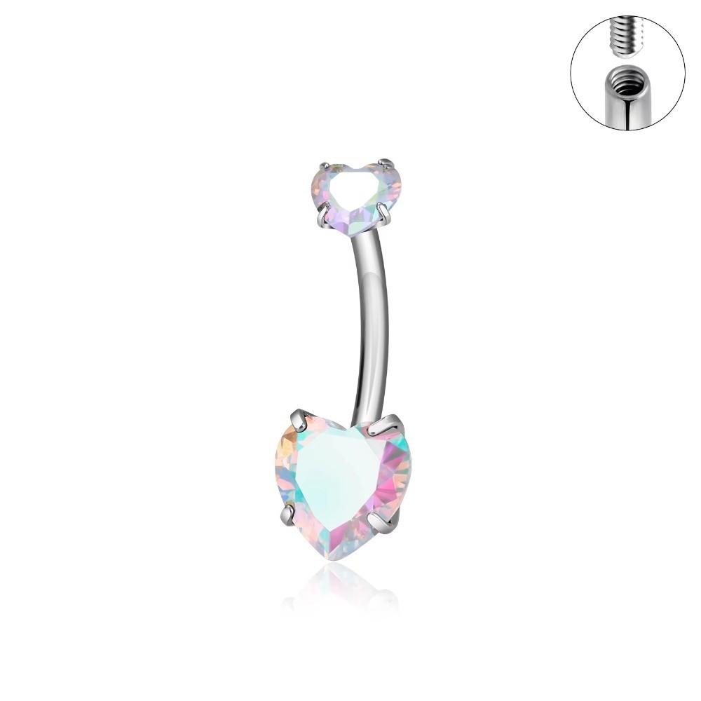 Heart Belly Piercing Internal Thread Body Jewelry Sexy Navel Rings  Girl