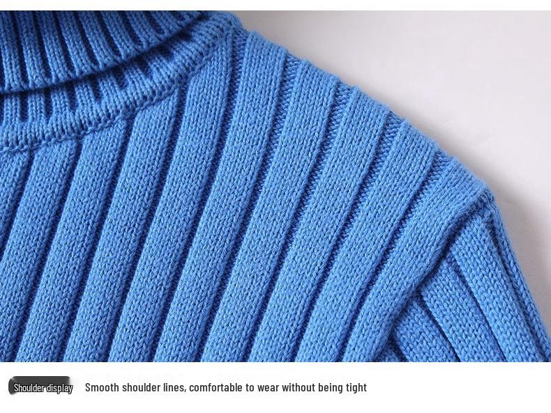 Men's Thickened High Neck Winter Sweater - Casual Trend, Light Luxury, Solid Color, Plus Size, Unisex