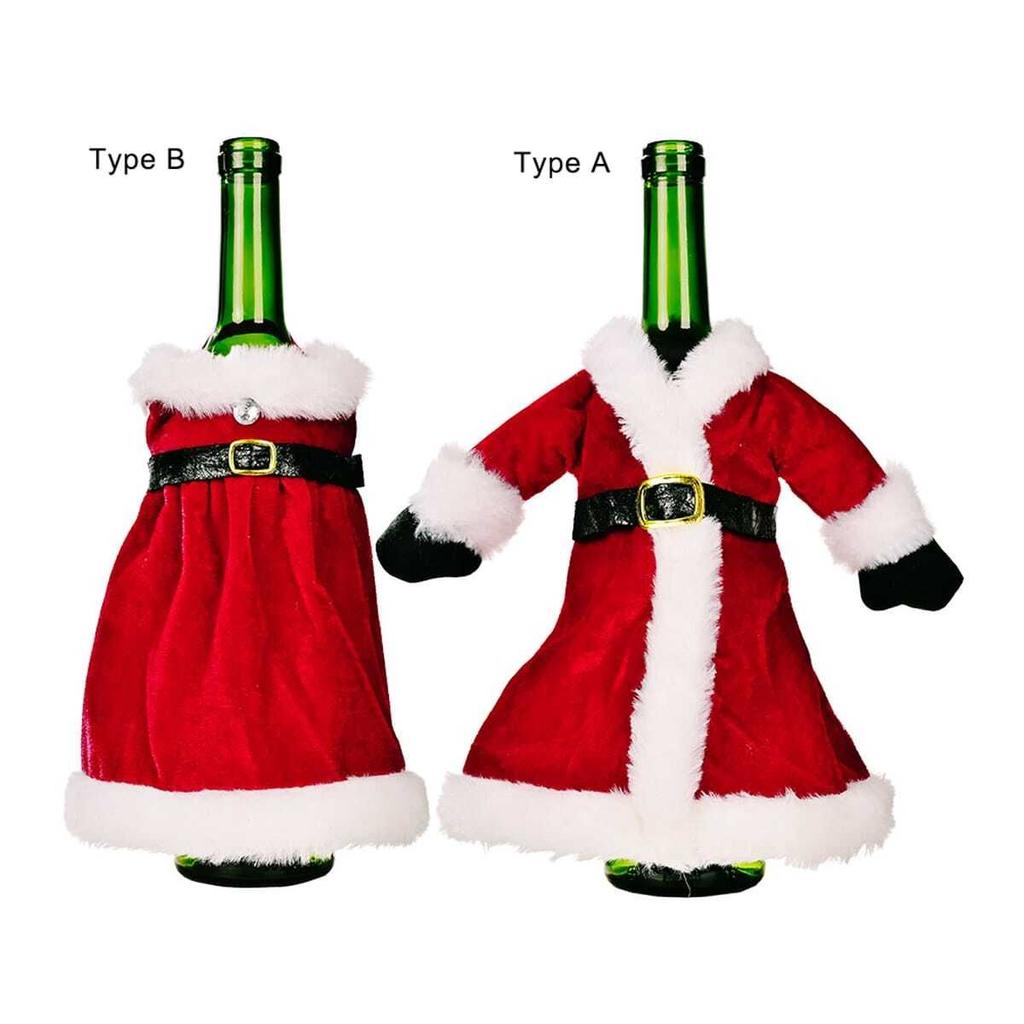 1pc  Christmas Decorative Santa Claus Christmas Skirt Dress Wine Bottle Cover Snowman Gifts Christmas Table Decoration