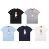 Ralph Lauren Summer Men's and Women's 100% Cotton Polo Bear T-Shirt with Fashion Striped Bear Print & Signature