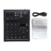 4 Channel Mini Sound Mixer DJ Mixing Board with BT MP3 USB 48V Phantom Power Built In Guitar Amp for Karaoke Home