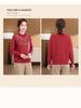 Middle-aged Women's Plus Velvet Knitted Sweater - Winter Base Shirt for Autumn & Winter