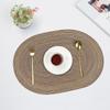 Japanese Ramie Cotton Yarn Oval Placemat: Hand-Woven Decorative Insulation Pot Mat