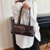 Yogodlns Stylish Retro Girl Underarm Bag French Bread Bag Commuter Aesthetic Shoulder Bag Urban Minimalist Large Capacity Handbags