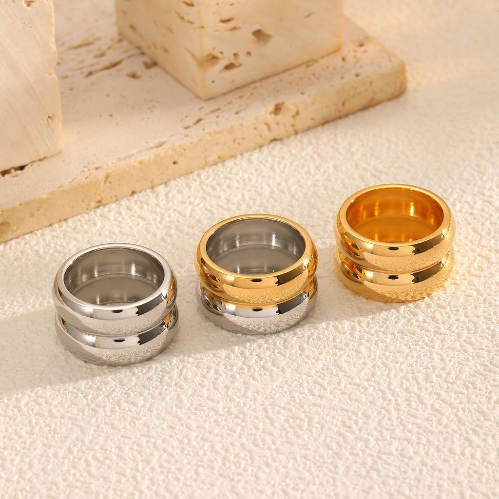 Exaggerated Design Feeling Stacked Ring, Titanium Steel Does Not Fade Ins Wind Element Ring, Advanced Feeling Finger Decoration