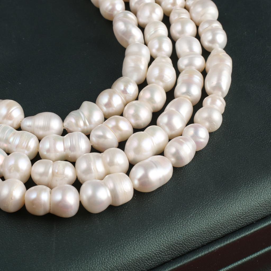 1String, Handmade Peanut-shaped Pearl 8×14-9×15mm, Natural Freshwater Pearl Beads for Jewelry Making DIY Necklace Bracelet Crafts, Women Gift 36cm