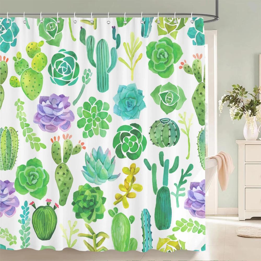 Flowers Pattern Shower Curtains Waterproof Polyester Bath Screen Curtain for Home Decoration Bathroom Printed Shower Curtain
