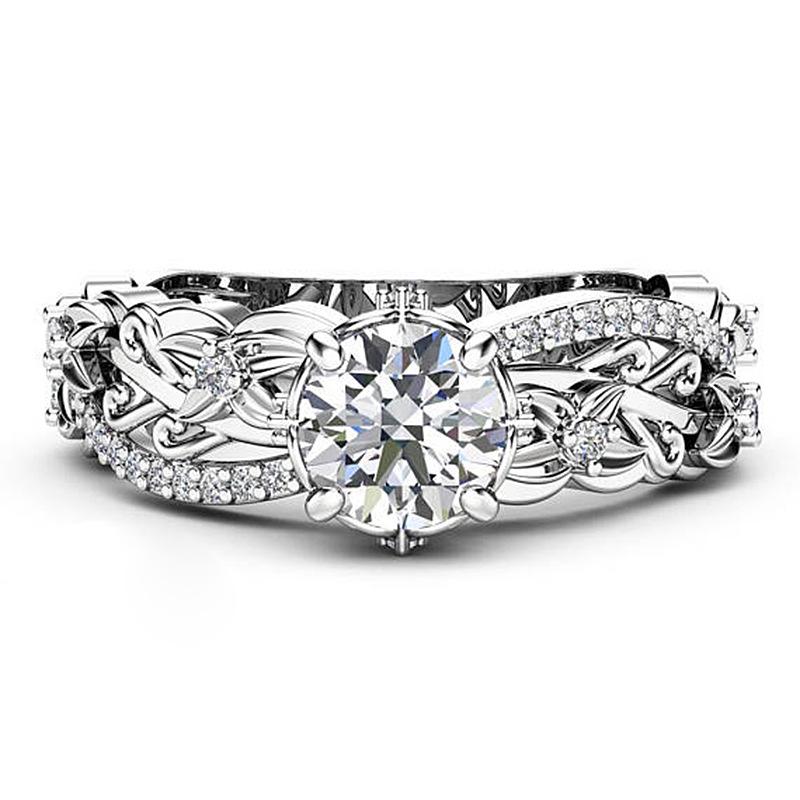 

Комплект женских колец высокого качества с позолоченной бронзой и цирконием No. 10