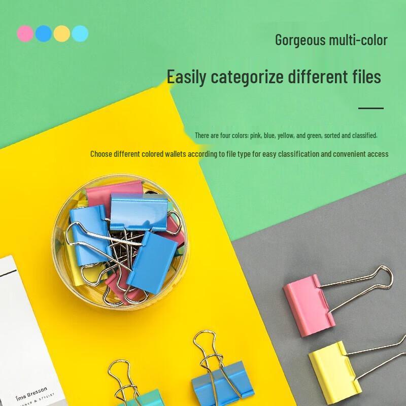Deli Assorted Color Binder Clips 50mm