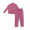 Linea Womens/Ladies Cotton Checked Button Front Long Pyjama Set (Pack of 1)