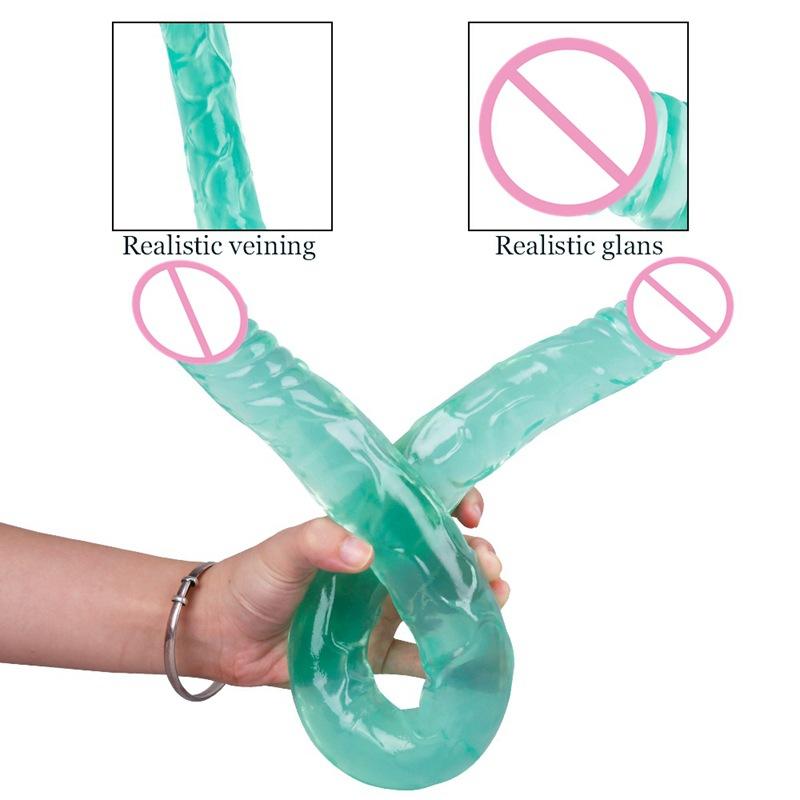 C15 Magic Whip dlouhé tlusté a super dlouhé dvouhlavé dildo ženské gay tažné dildo