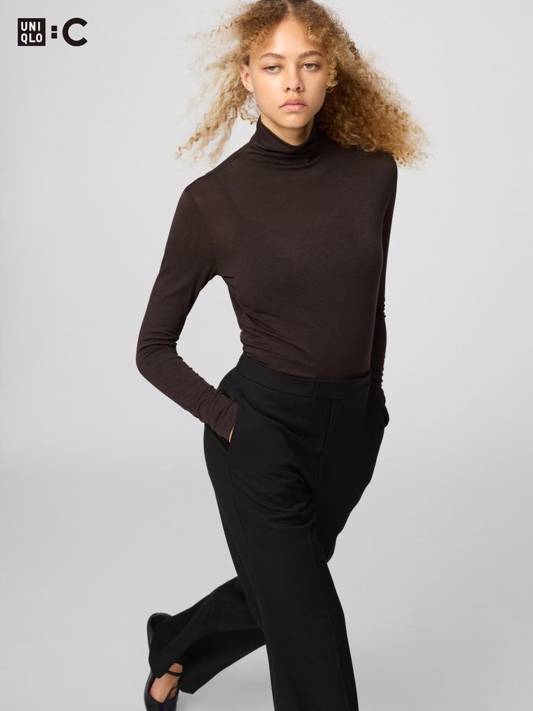 Uniqlo UlTra Warm HeaTTech Cashmere Blend TurTle Neck T Long Sleeve