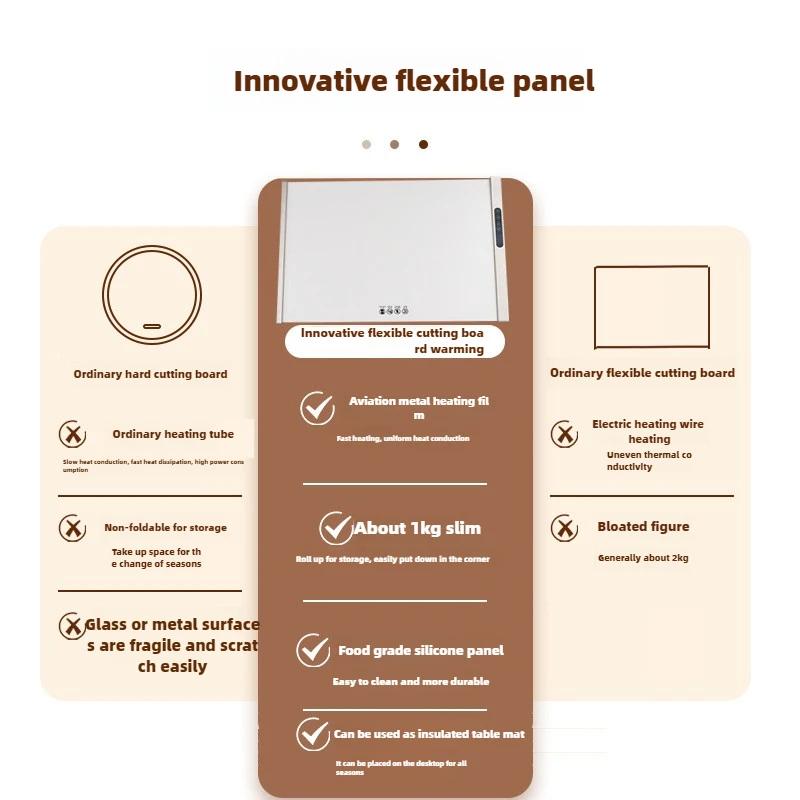 110V 220V Foldable Multi-Functional Electric Beverage Warmer Warming Board Mat for Home Dining Table Hotel Meals Warming Dishes