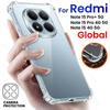 Skaidrus minkšto silikono telefono dėklas, skirtas Redmi Note 15 Pro 15Pro Note15Pro 5G 4G, su oro pagalvėmis, atsparus smūgiams, Redmy Note15 Pro+ 2026