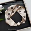 Thin Pearl Silk Scarf Magnetic Clasp Neck Wrap Fashion Neckerchief  for Women