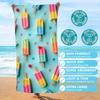 Ice Cream Design Large Quick-Drying Beach Towel, Polyester Sand Sun Protection for Surfing Swimming Yoga