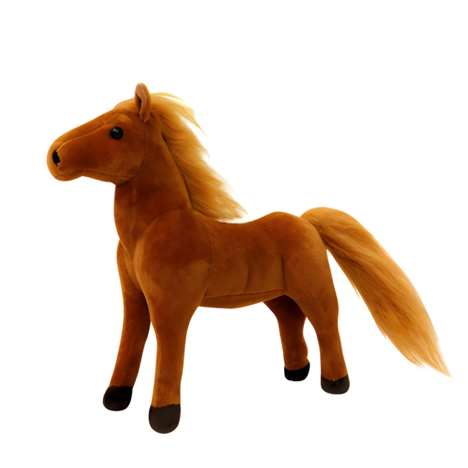 

Miaomyao Toy Plush Animal Horse Racing Fluffy Comfort Goods for Children and Adults Birthday Present (Dark Brown, 20cm)