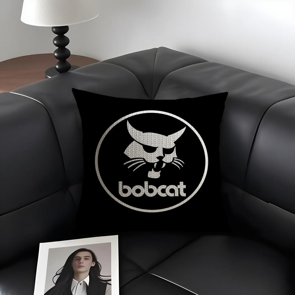 

BBobcat Logo Cushion Cover Natural Linen Organic Fabric DoubleSided Printing Sofa Home Decor Gift Pillow Case 30x30cm
