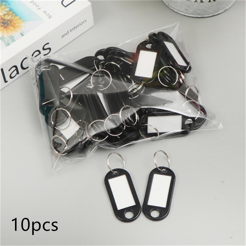 10pcs/Set Multicolor Plastic Number Keychain Labels Numbered Name Baggage Luggage ID Tags Pendant With Key Ring for Women Men