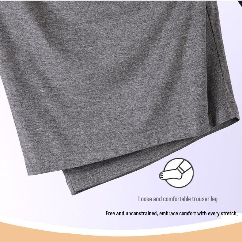 Men’s Plus Size Ice Silk Modal Pajama Pants - Casual, Loose, Long, One Piece