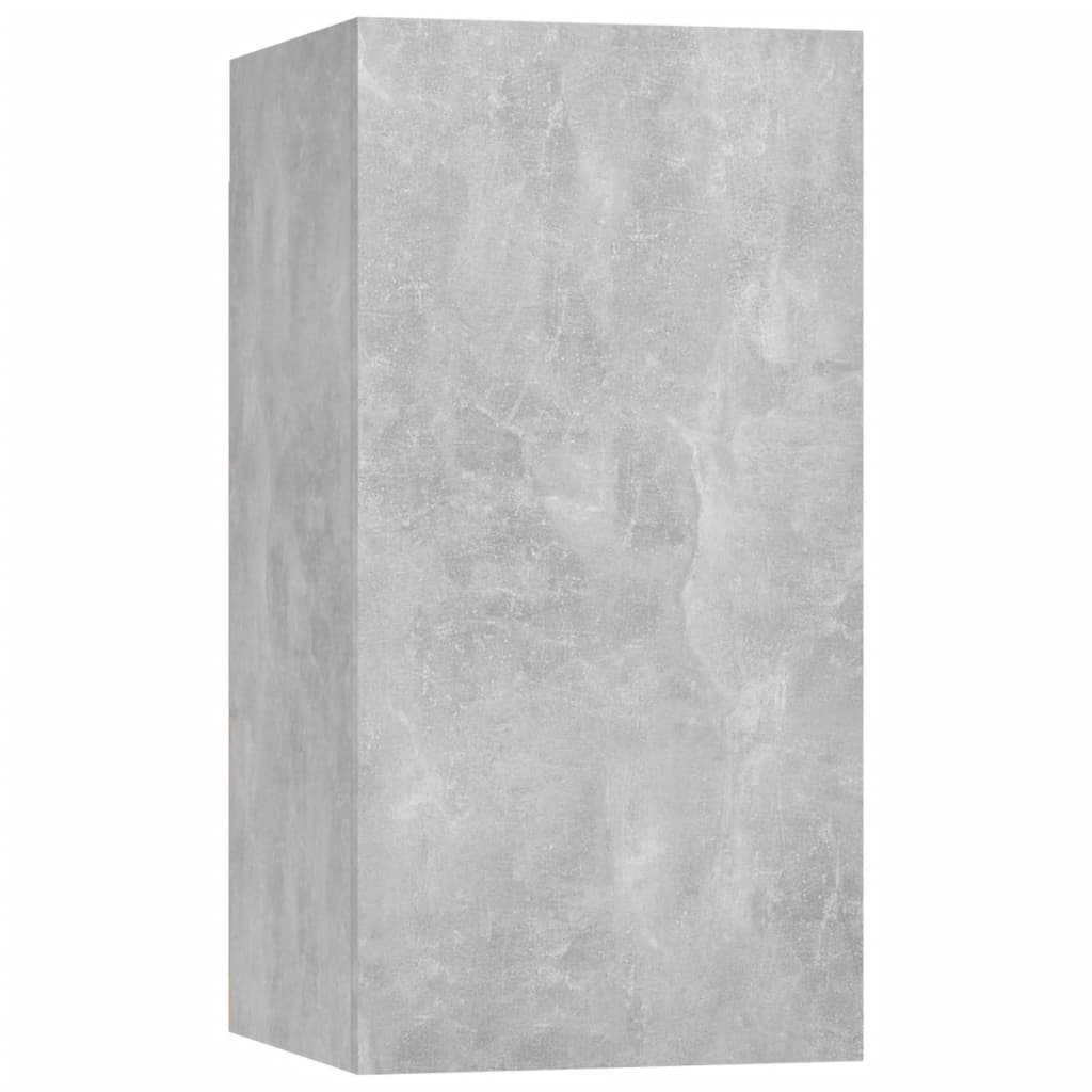 6 piece TV cabinet set concrete grey particleboard