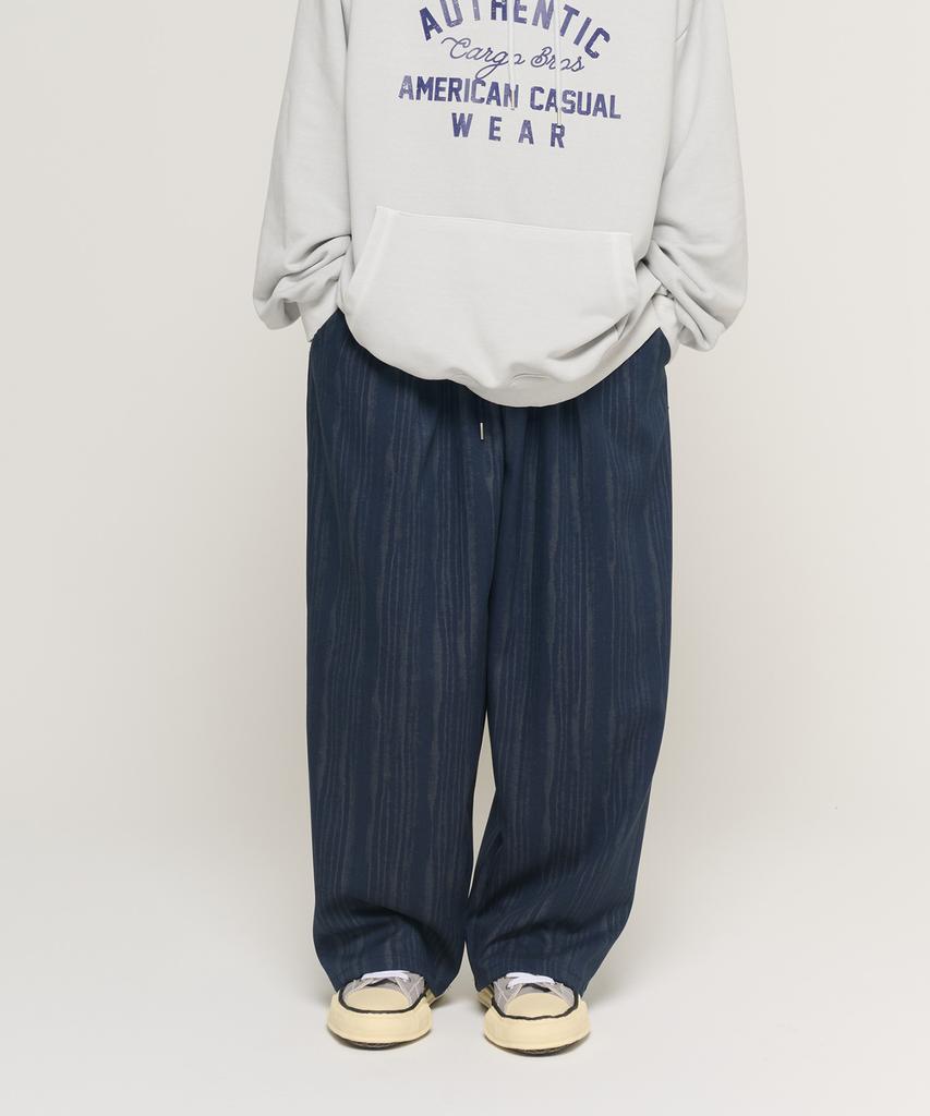 CARGOBROS Striped Washed Denim Balloon Pants (Navy)