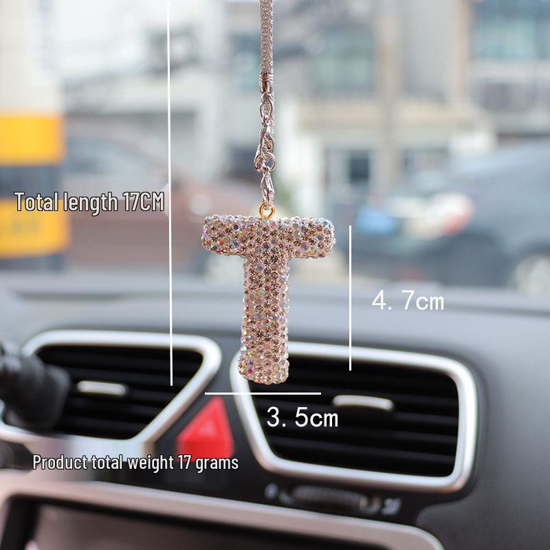 Rhinestone Bow Polymer Clay Rearview Mirror Ornament for Women
