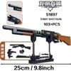 Technical Building Blocks toys Gun AK47 Revolver Submachine Sniper Barrett WW2 Military Army War SWAT Weapon Model  for children