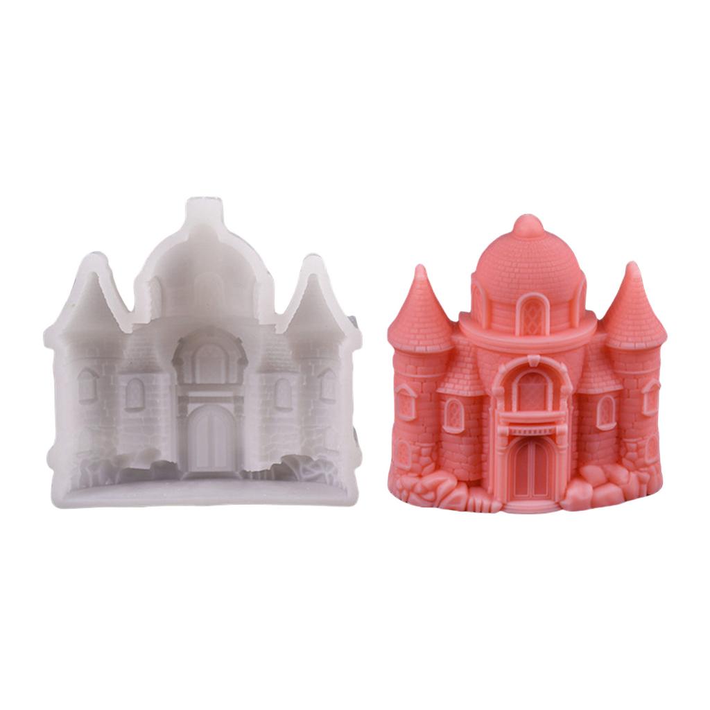 Ancient Castle Silicone Mould 3D Castle Candle Molds Ornament Molds Plasters Molds Casting Molds Epoxy Resin Molds