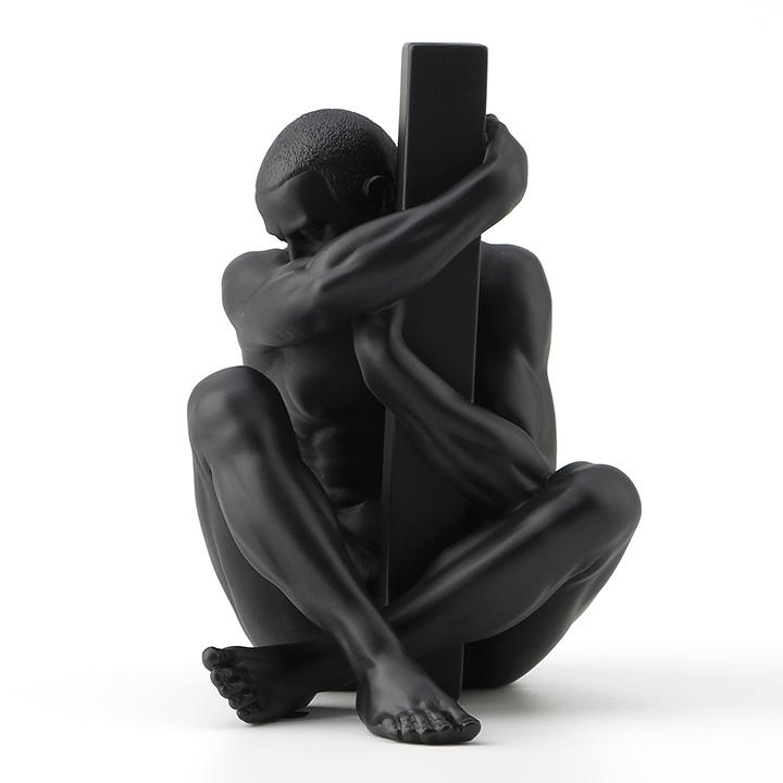 Black Figure Sculpture Room Aesthetic Decor Creative Character Resins Crafts Abstract Figures Statue Desk Decoration Miniatures
