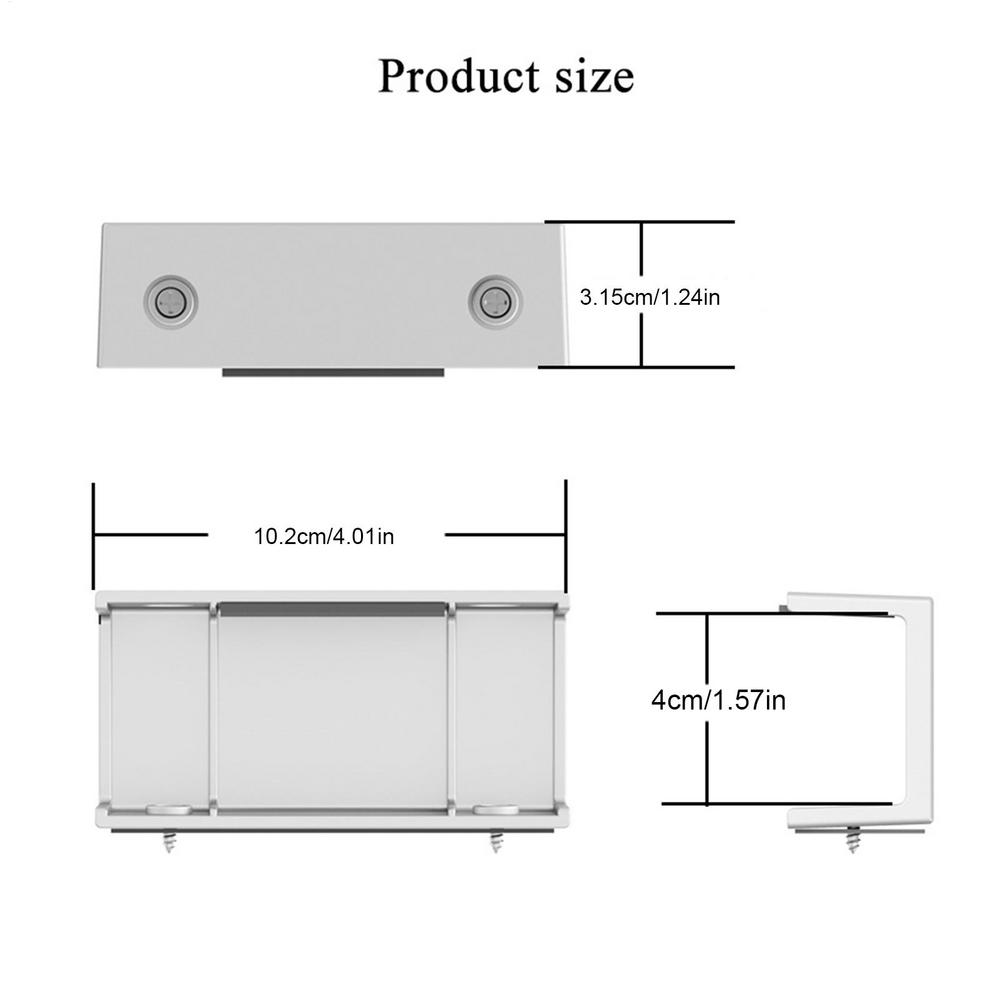 

Under Desk Laptop Mount ABS Under Desk Shelf Holder for Notebooks, Tablets, Cable Boxes, Modems, Smart TV Boxes білий