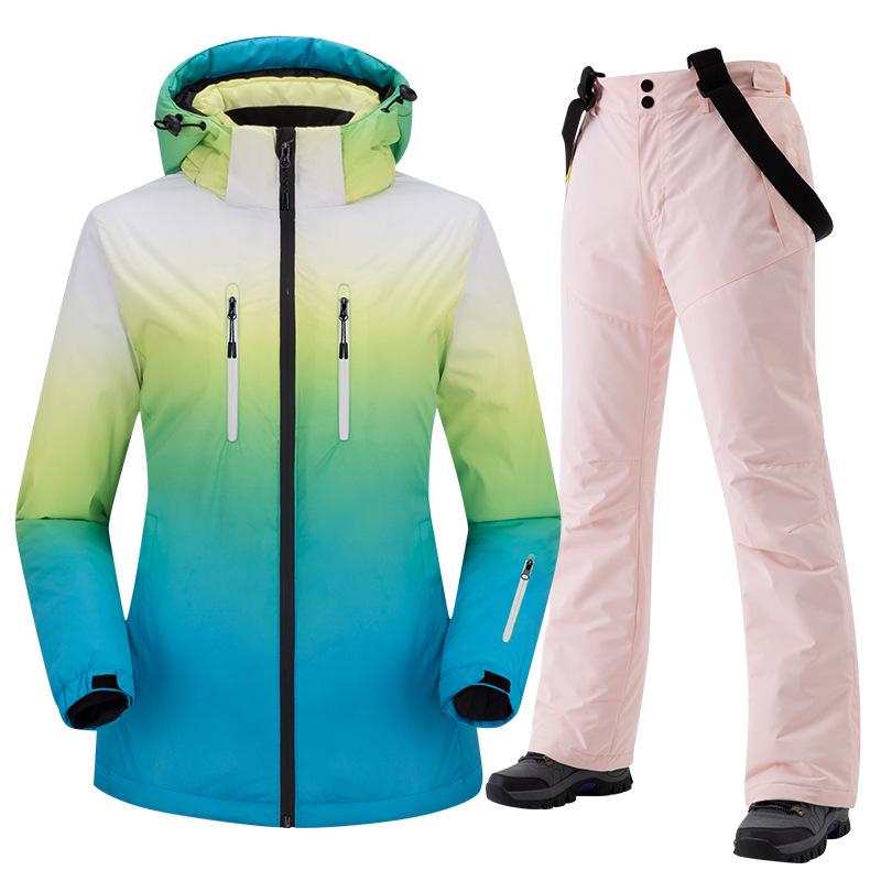 2024 Unisex Fleece-Lined Ski Suit: Thickened Cotton Jacket & Pants Set