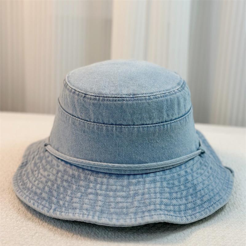 Retro- und altmodischer gewaschener Denim-Bucket-Hut für Damen im Frühling und Sommer, lässiger Basin-Hut, Sonnenschutzhut für Bergsteiger