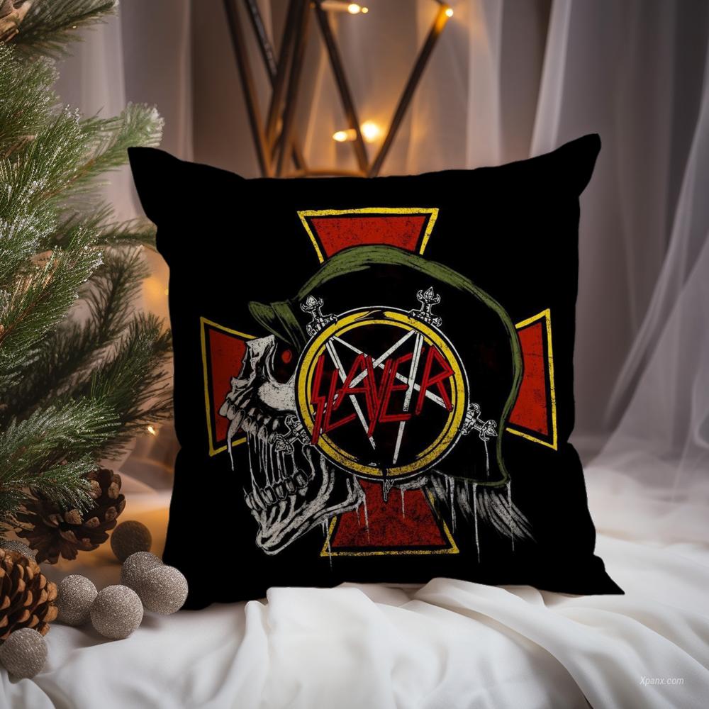 Heavy Metal Band S-Slayer Cushion Cover Premium Comfort Reversible Pillow Cove -Two in One Design for Any Room & Car Interior