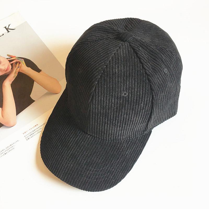 

Cap Corduroy Baseball Unisex Peaked Caps Solid Color Hat Fashion Gift Casual чёрный