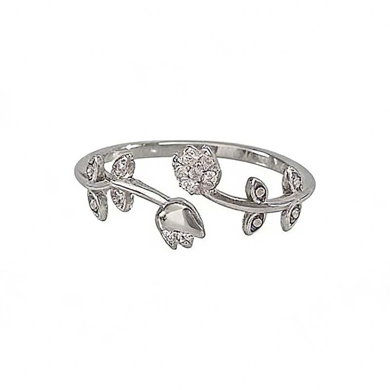 Fashion Gold Color Tulip Flower Open Ring, Women's Vintage Trend Elegant Temperament Party Jewelry Accessories