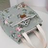 Vintage Floral Fabric Handbag - Thickened Work Tote with Front Zipper Pocket, Portable Cup Box Storage Bag, Semi-Sealed with Zipper Closure