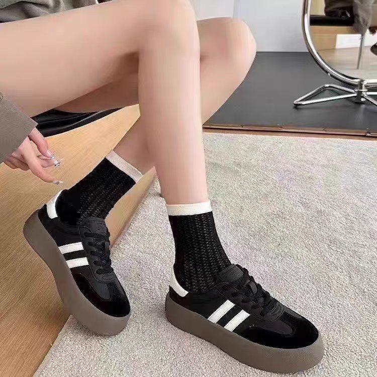 

Sports Shoes Thick Sole Casual Board Shoes Women Cowhide Everything Soft Sole Inside Increase De Training Shoes Platform Shoes 40 чорний