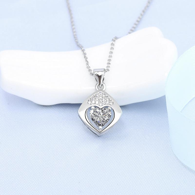 925 Silver Necklace For Women Round Pendent Sparkling Pave CZ Necklace Fashion Anniversary Birthday Jewelry Gifts N755