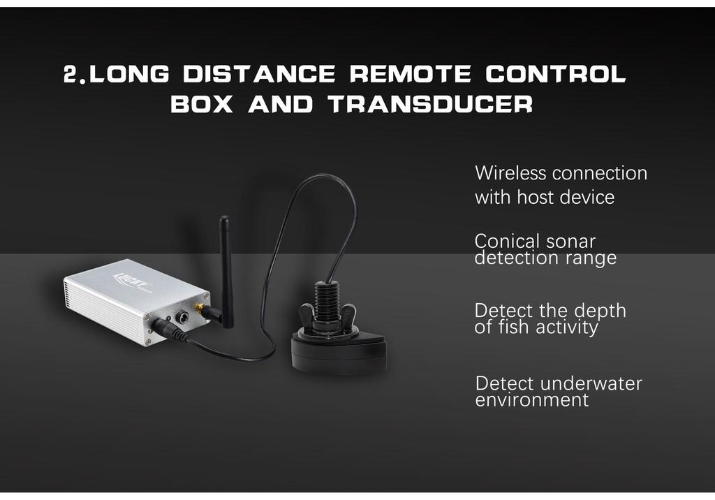 Leqi FF918C-WL Black Wireless Fish Finder Bait Boat with 300M Range.